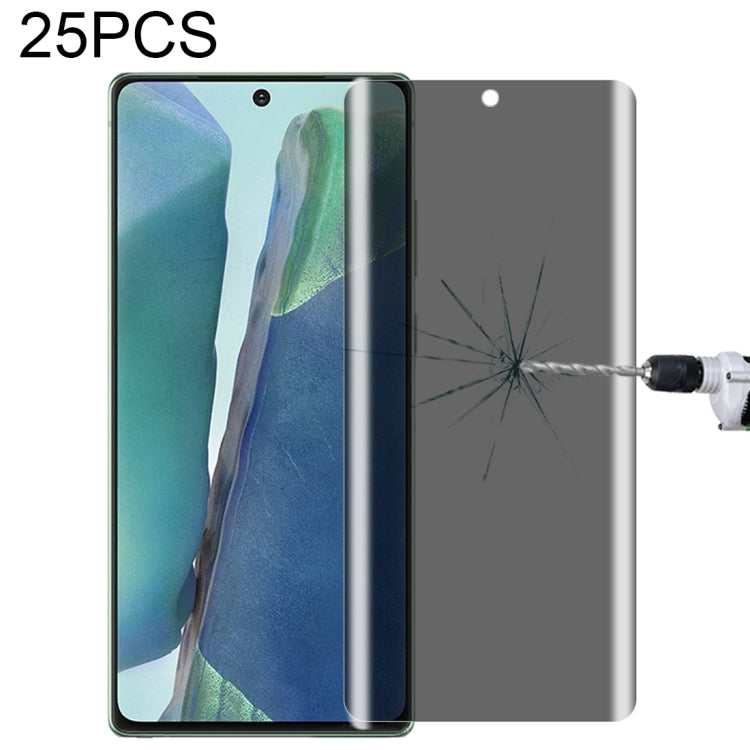 For OnePlus 9 Pro No Fingerprint Unlock 25pcs 0.3mm 9H Surface Hardness 3D Curved Surface Privacy Glass Film