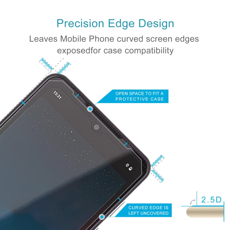 50pcs 0.26mm 9H 2.5D Tempered Glass Film, For CAT S75, For CAT S53