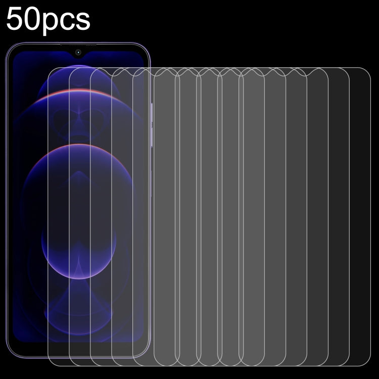50pcs 0.26mm 9H 2.5D Tempered Glass Film, For HOTWAV Cyber 15, For HOTWAV Note 13, For HOTWAV T7, For HOTWAV Note 13 Pro, For HOTWAV W10 Pro, For HOTWAV W10, For HOTWAV T5 Max