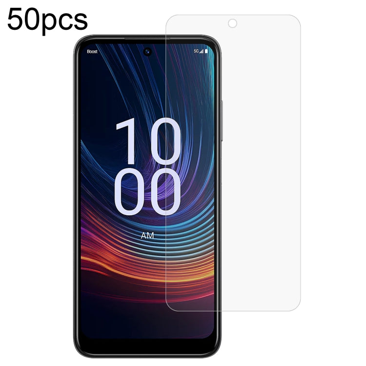 50pcs 0.26mm 9H 2.5D Tempered Glass Film, For Boost Mobile Summit 5G, For Boost Mobile Celero 3+ 5G, For Boost Mobile Celero 3 5G, For Boost Mobile Celero 5G SC, For Boost Mobile Celero 5G 2024, For Boost Mobile Celero 5G+, For Boost Mobile Celero 5G