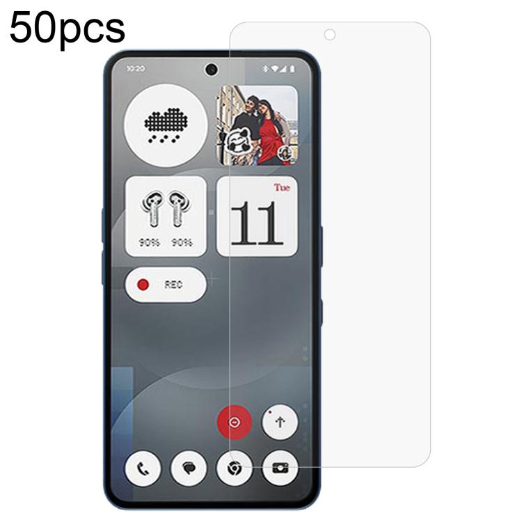 50pcs 0.26mm 9H 2.5D Tempered Glass Film, For Nothing Phone 3, For Nothing CMF Phone 2 Pro, For Nothing Phone 3a, For Nothing Phone 3a Pro, For Nothing Phone 2a Plus, For Nothing CMF Phone 1, For Nothing Phone 2a