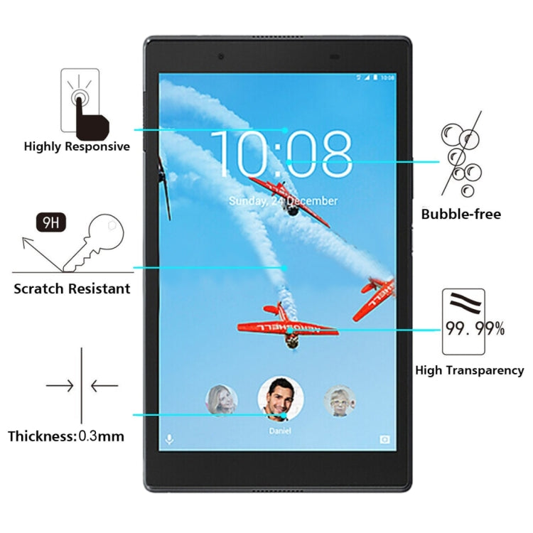75 PCS for Lenovo TAB4 10 / TB-X304 0 0.3mm 9H Hardness Tempered Glass Screen Film, For X304