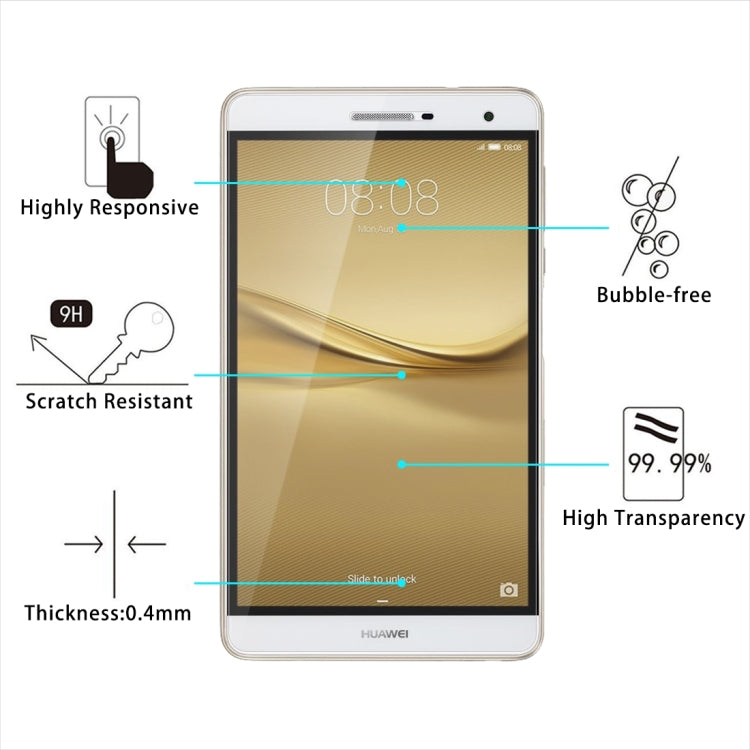 100 PCS for HUAWEI MediaPad T2 7.0 Pro 0.4mm 9H Surface Hardness Full Screen Tempered Glass Screen Protector, For MediaPad T2 7.0 Pro