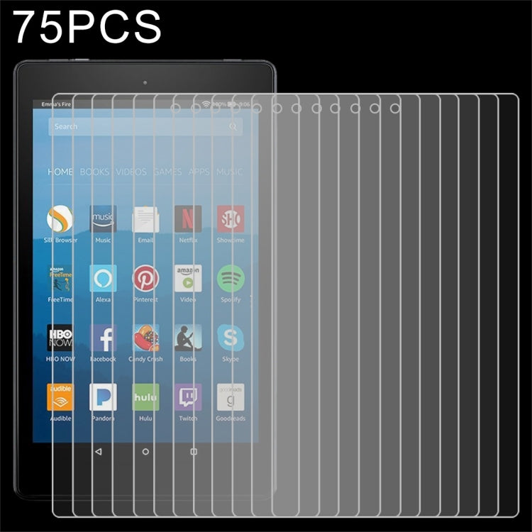 75 PCS 0.3mm 9H Full Screen Tempered Glass Film for Amazon Kindle Fire HD 8 2016, For Fire HD 8 2016 (75pcs)