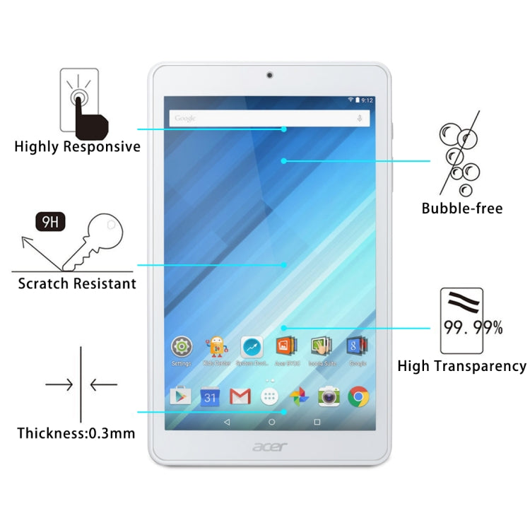 75 PCS 0.3mm 9H Full Screen Tempered Glass Film for Acer Iconia One 8 B1-850, For Iconia One 8 B1-850 (75pcs)