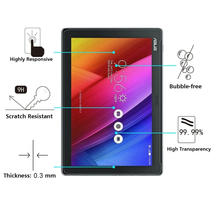 75 PCS for ASUS ZenPad 10 / Z300 0.3mm 9H Hardness Tempered Glass Screen Film, For Z300