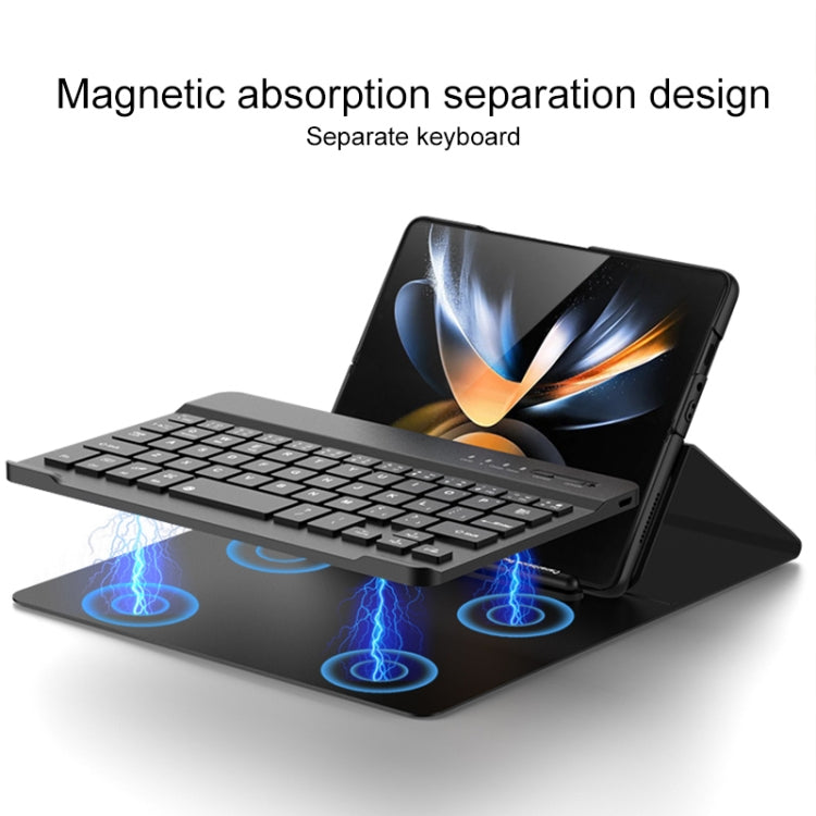 Magnetic Folding Bluetooth Keyboard Leather Case, For Samsung Galaxy Z Fold4 5G