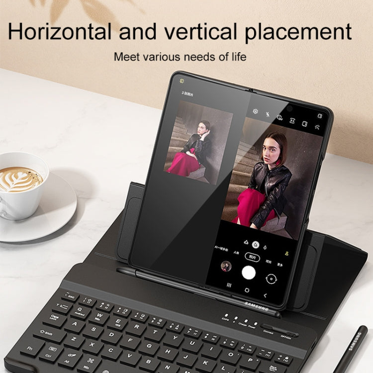 Magnetic Folding Bluetooth Keyboard Leather Case, For Samsung Galaxy Z Fold4 5G