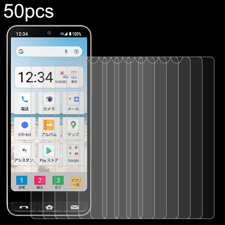 50pcs 0.26mm 9H 2.5D Tempered Glass Film, For Sharp Aquos wish5, For Sharp Basio Active3, For Sharp Aquos Sense9 Plus, For Sharp Aquos Sense9, For Sharp Aquos Wish4, For Sharp Aquos R9, For Sharp Basio Active, For Sharp Aquos R8 Pro, For Sharp Aquos R8...