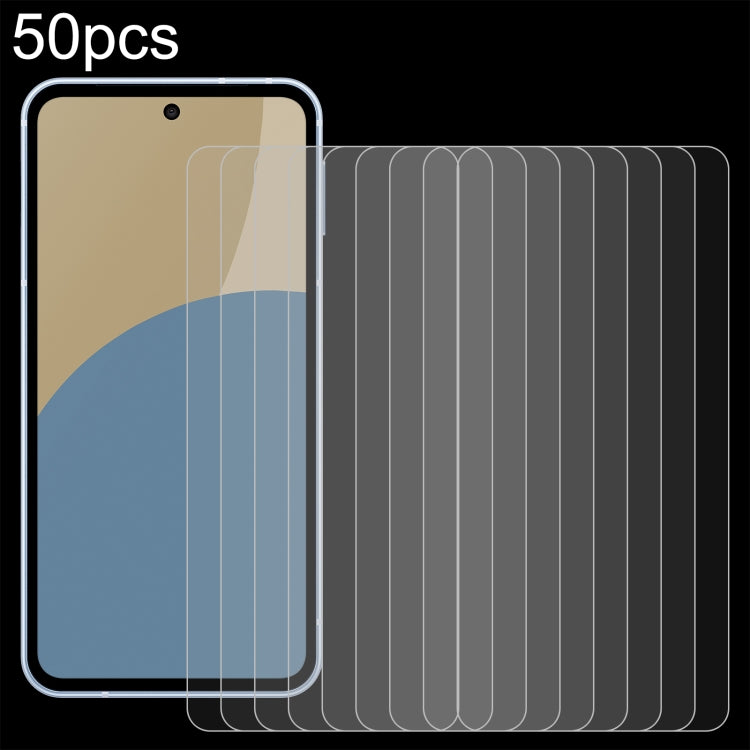 50pcs 0.26mm 9H 2.5D Tempered Glass Film, For Sharp Basio Active3, For Sharp Aquos Sense9 Plus, For Sharp Aquos Sense9, For Sharp Aquos R9 Pro, For Sharp Aquos Wish4, For Sharp Aquos R9, For Sharp Basio Active, For Sharp Aquos R8 Pro, For Sharp Aquos R8