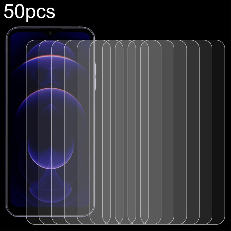 50pcs 0.26mm 9H 2.5D Tempered Glass Film, For HOTWAV Cyber 15, For HOTWAV Note 13, For HOTWAV T7, For HOTWAV Note 13 Pro, For HOTWAV W10 Pro, For HOTWAV W10, For HOTWAV T5 Max