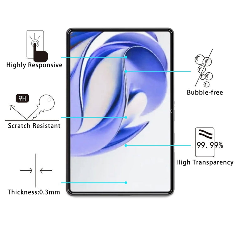 25pcs 9H 0.3mm Explosion-proof Tempered Glass Film, For ZTE Axon Pad