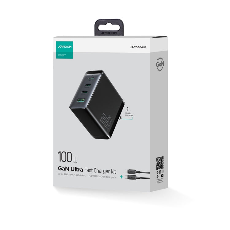JOYROOM JR-TCG04 100W USB+3 x Type-C GaN Multi-port Charger Set, US Plug