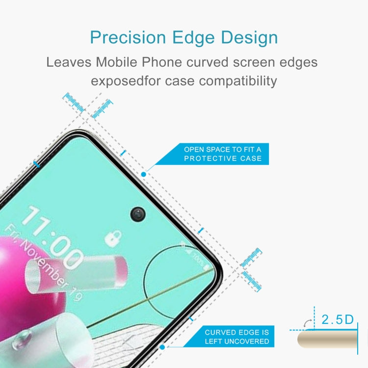 50pcs 0.26mm 9H 2.5D Tempered Glass Film, For LG K83 5G, For LG K33