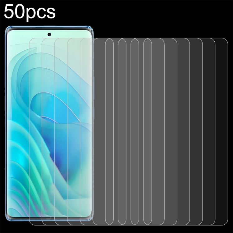 50pcs 0.26mm 9H 2.5D Tempered Glass Film, For Itel Power 70, For Itel S25 Ultra, For Itel S25, For Itel A80, For Itel P65, For Itel A50C, For Itel A50, For Itel S18 Pro, For Itel P40+, For Itel A23 Pro, For Itel P55 5G, For Itel RS4, For Itel S24