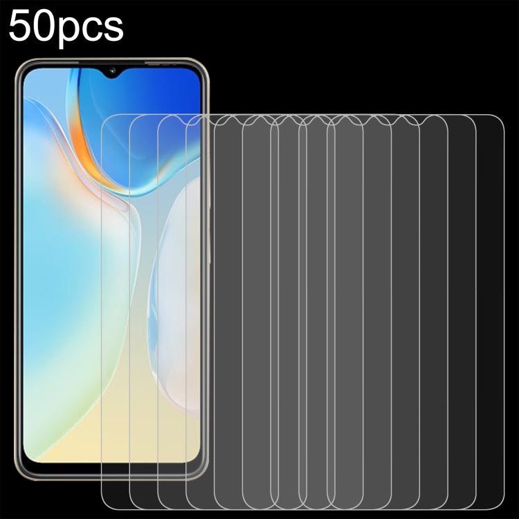 50pcs 0.26mm 9H 2.5D Tempered Glass Film, For Itel Power 70, For Itel S25 Ultra, For Itel S25, For Itel A80, For Itel P65, For Itel A50C, For Itel A50, For Itel S18 Pro, For Itel P40+, For Itel A23 Pro, For Itel P55 5G, For Itel RS4, For Itel S24