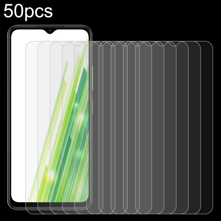 50pcs 0.26mm 9H 2.5D Tempered Glass Film, For Itel Power 70, For Itel S25 Ultra, For Itel S25, For Itel A80, For Itel P65, For Itel A50C, For Itel A50, For Itel S18 Pro, For Itel P40+, For Itel A23 Pro, For Itel P55 5G, For Itel RS4, For Itel S24