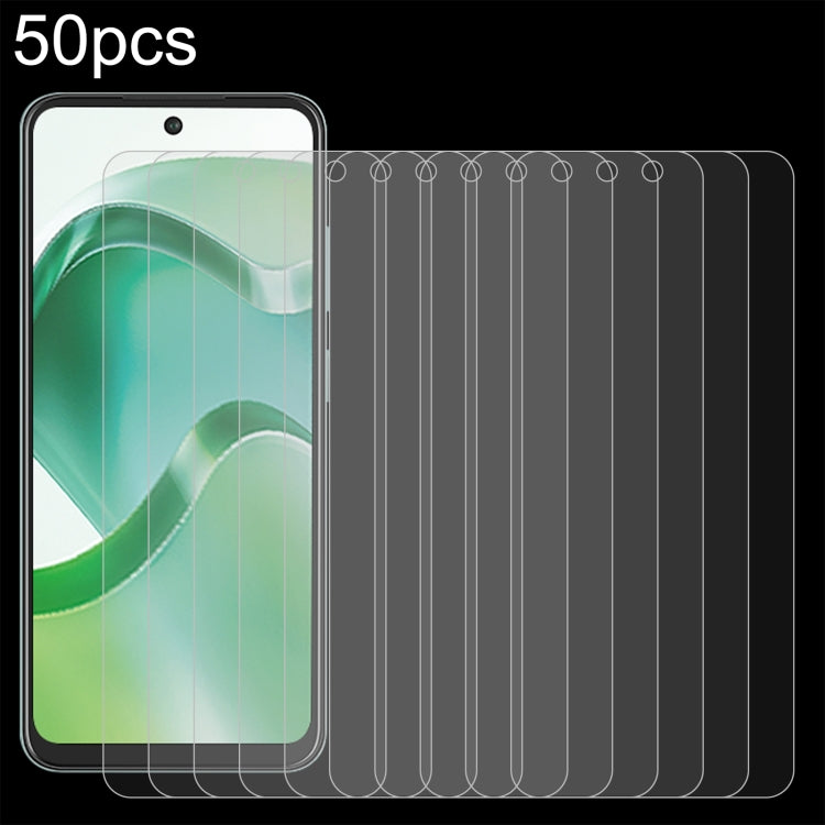 50pcs 0.26mm 9H 2.5D Tempered Glass Film, For Itel Power 70, For Itel S25 Ultra, For Itel S25, For Itel A80, For Itel P65, For Itel A50C, For Itel A50, For Itel S18 Pro, For Itel P40+, For Itel A23 Pro, For Itel P55 5G, For Itel RS4, For Itel S24