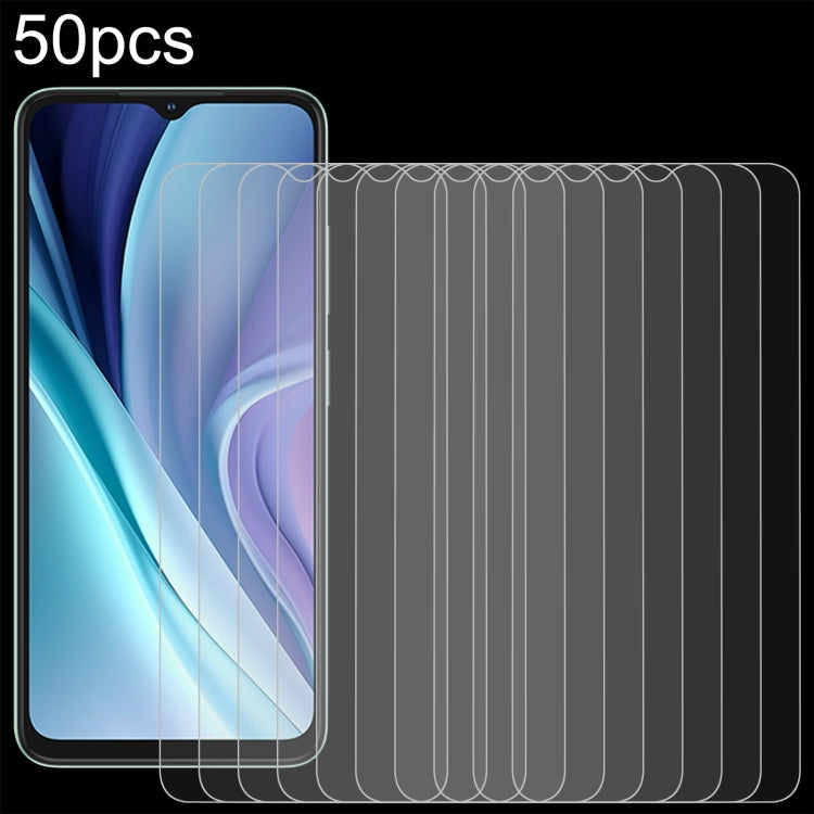 50pcs 0.26mm 9H 2.5D Tempered Glass Film, For Itel Power 70, For Itel S25 Ultra, For Itel S25, For Itel A80, For Itel P65, For Itel A50C, For Itel A50, For Itel S18 Pro, For Itel P40+, For Itel A23 Pro, For Itel P55 5G, For Itel RS4, For Itel S24