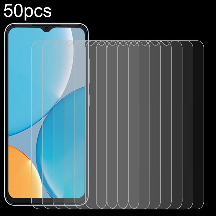 50pcs 0.26mm 9H 2.5D Tempered Glass Film, For Itel Power 70, For Itel S25 Ultra, For Itel S25, For Itel A80, For Itel P65, For Itel A50C, For Itel A50, For Itel S18 Pro, For Itel P40+, For Itel A23 Pro, For Itel P55 5G, For Itel RS4, For Itel S24