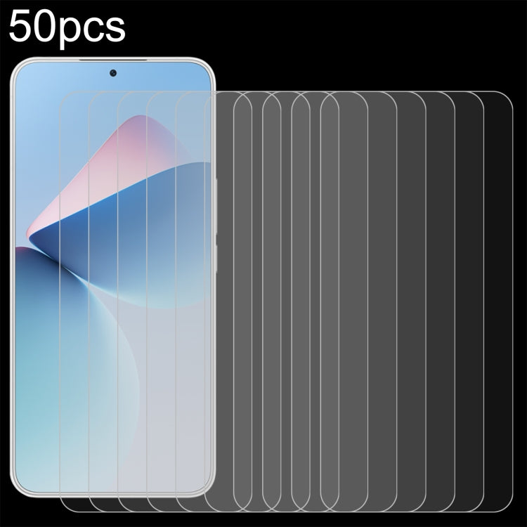 50pcs 0.26mm 9H 2.5D Tempered Glass Film, For Meizu Note 16 Pro, For Meizu Lucky 08, For Meizu Blue 20, For Meizu 21 Note, For Meizu 21 Pro, For Meizu 21, For Meizu 20 Classic