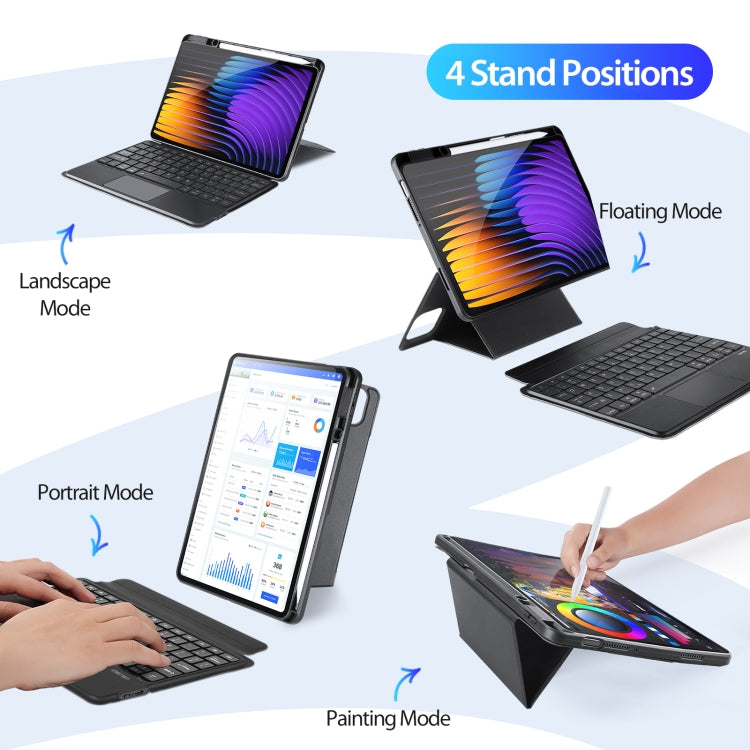 DUX DUCIS DK Floating Magnetic Keyboard Leather Tablet Case with Holder, For Xiaomi Pad 7 / 7 Pro, For Xiaomi Pad 6 / 6 Pro, For Xiaomi Pad 5 / 5 Pro