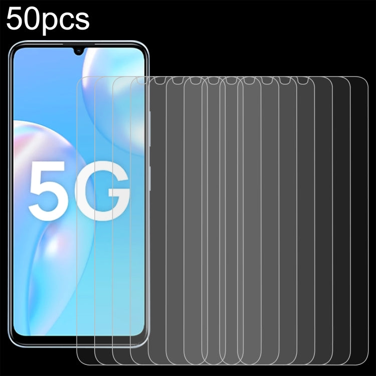 50pcs 0.26mm 9H 2.5D Tempered Glass Film, For Wiko T30 5G, For Wiko Hi Enjoy 80 Pro, For Wiko Hi Enjoy 80S, For Wiko Hi Enjoy 70 Plus, For Wiko T60, For Wiko Hi Enjoy 70, For Wiko T20, For Wiko Hi Enjoy 60s