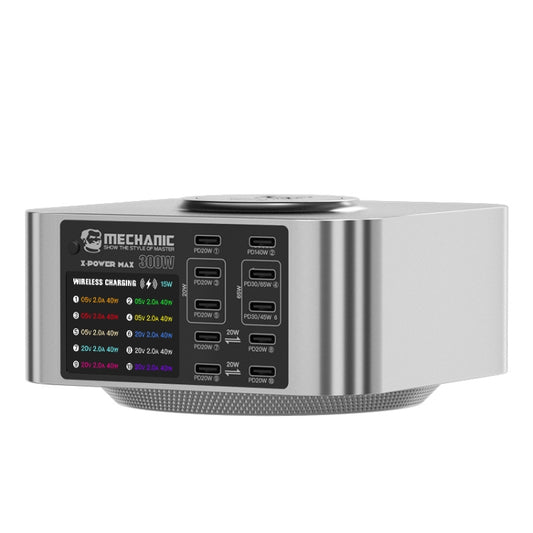 Mechanic X-Power Series Multiport Digital Display USB Charger Station with Wireless Charging, 150W, 200W, 300W