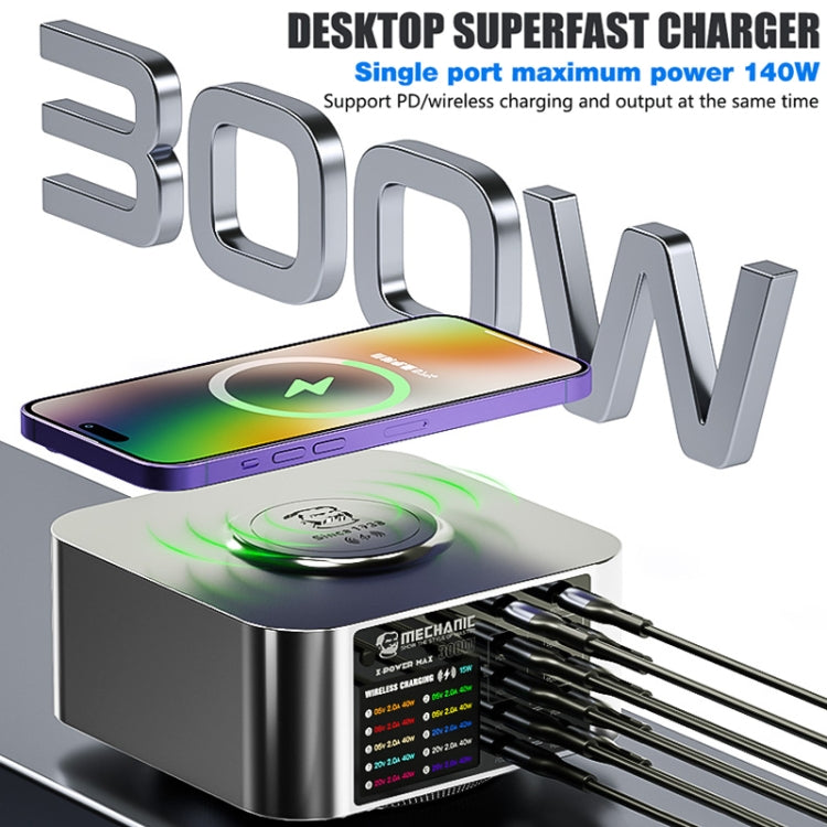 Mechanic X-Power Series Multiport Digital Display USB Charger Station with Wireless Charging, 150W, 200W, 300W