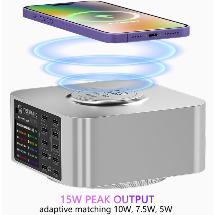 Mechanic X-Power Series Multiport Digital Display USB Charger Station with Wireless Charging, 150W, 200W, 300W