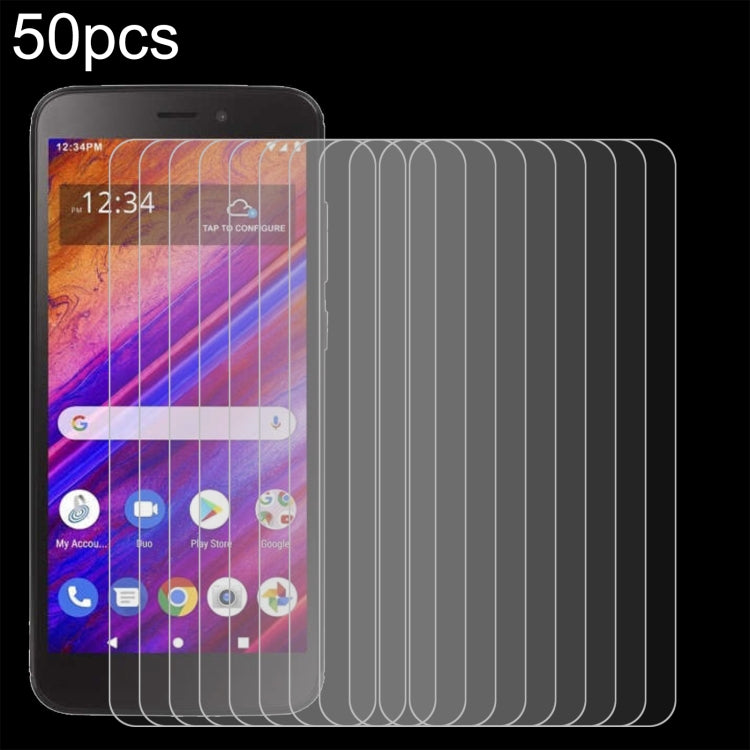 50pcs 0.26mm 9H 2.5D Tempered Glass Film, For BLU G54, For BLU G64, For BLU Bold K50, For BLU C9, For BLU View 5 Pro, For BLU View 5, For BLU View Speed 5G, For BLU View 4, For BLU View 1