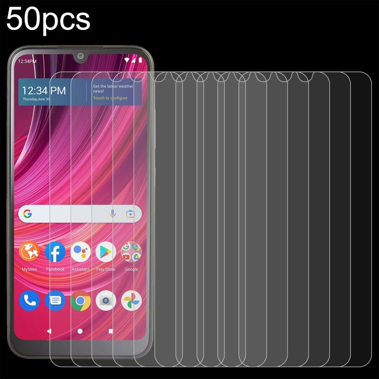 50pcs 0.26mm 9H 2.5D Tempered Glass Film, For BLU G54, For BLU G64, For BLU Bold K50, For BLU C9, For BLU View 5 Pro, For BLU View 5, For BLU View Speed 5G, For BLU View 4, For BLU View 1