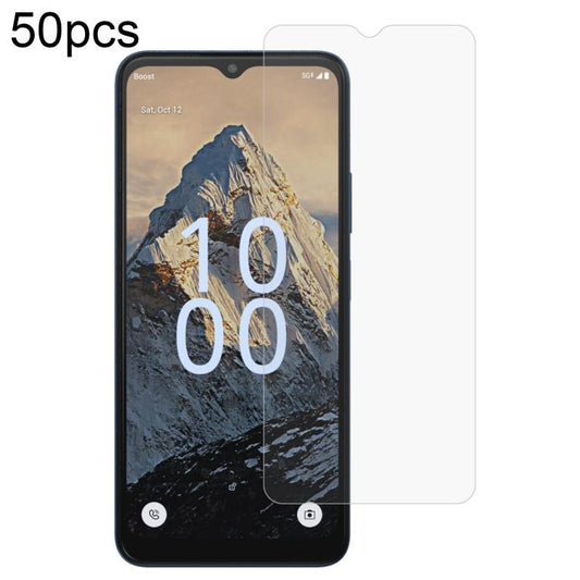 50pcs 0.26mm 9H 2.5D Tempered Glass Film, For Boost Mobile Summit 5G, For Boost Mobile Celero 3+ 5G, For Boost Mobile Celero 3 5G, For Boost Mobile Celero 5G SC, For Boost Mobile Celero 5G 2024, For Boost Mobile Celero 5G+, For Boost Mobile Celero 5G