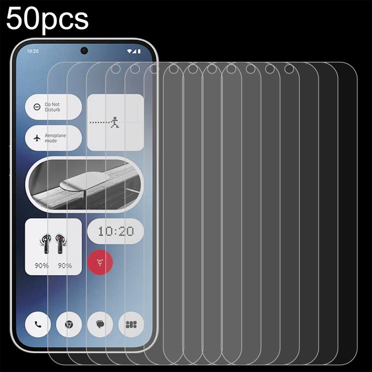50pcs 0.26mm 9H 2.5D Tempered Glass Film, For Nothing Phone 3, For Nothing CMF Phone 2 Pro, For Nothing Phone 3a, For Nothing Phone 3a Pro, For Nothing Phone 2a Plus, For Nothing CMF Phone 1, For Nothing Phone 2a