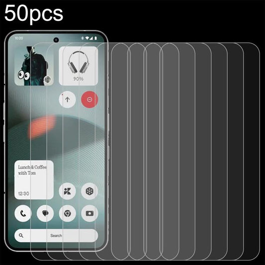 50pcs 0.26mm 9H 2.5D Tempered Glass Film, For Nothing Phone 3, For Nothing CMF Phone 2 Pro, For Nothing Phone 3a, For Nothing Phone 3a Pro, For Nothing Phone 2a Plus, For Nothing CMF Phone 1, For Nothing Phone 2a