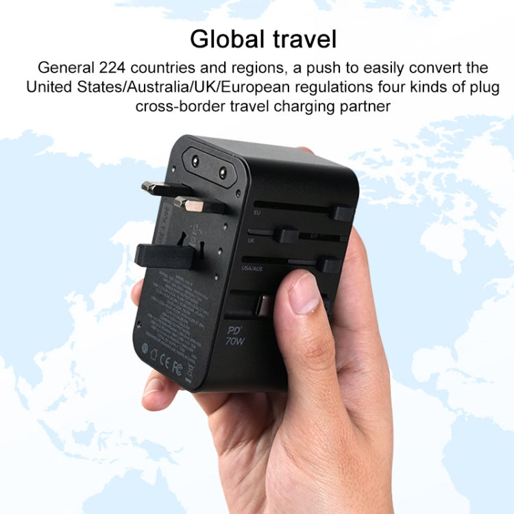 MOMAX 1-World+ 70W Gallium Nitride Expansion Cable Global Conversion Socket Power Adapter