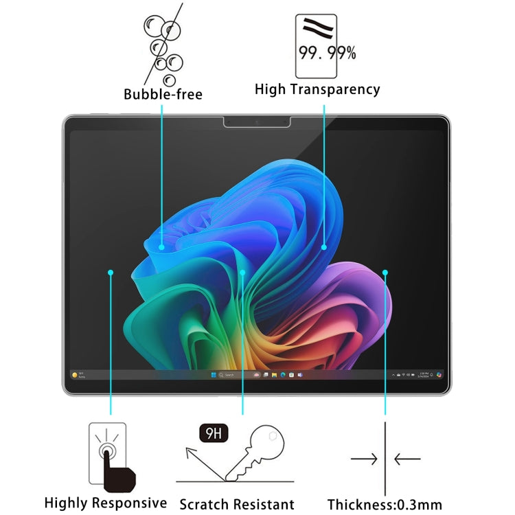 25pcs 9H 0.3mm Explosion-proof Tempered Glass Film, For Microsoft Surface Pro 11 13 inch