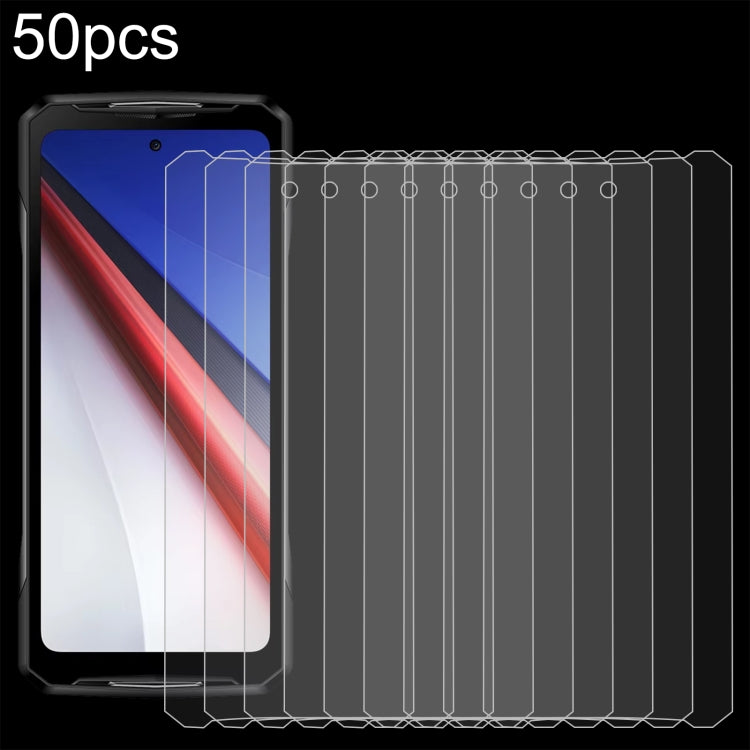 50pcs 3D 0.3mm Fine Hole High Aluminum Tempered Glass Film, For Doogee Fire 6 Power, For Doogee V40 Pro