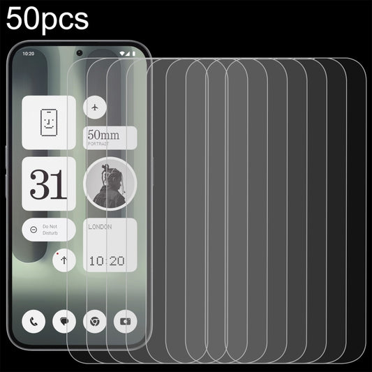 50pcs 3D 0.3mm Fine Hole High Aluminum Tempered Glass Film, For Nothing Phone 2a Plus