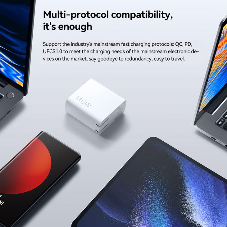 Original Xiaomi 140W 1 x USB + 2 x USB-C / Type-C Three Ports GaN Fast Charger Set, US Plug, 140W GaN Fast Charger Set