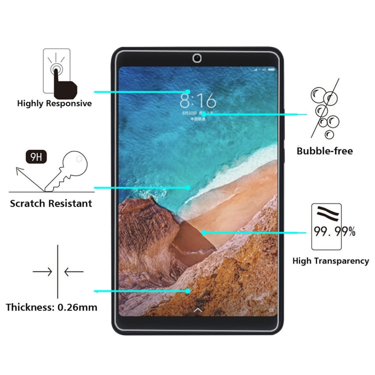 75 PCS 0.26mm 9H Surface Hardness Explosion-proof Tempered Glass Film for Xiaomi Mi Pad 4, Xiaomi Mi Pad 4