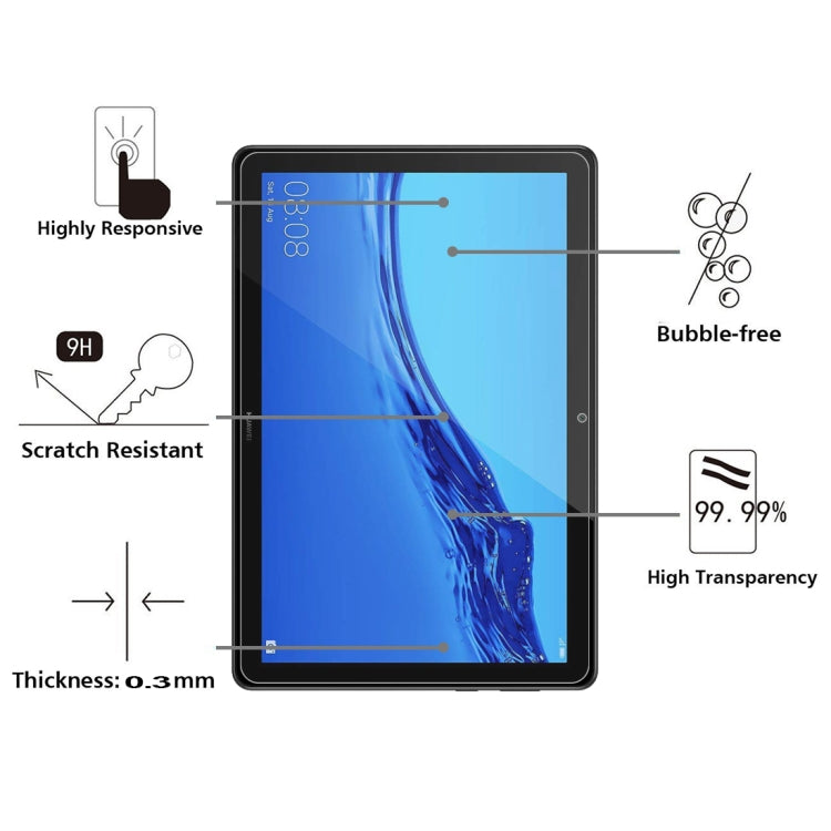 75 PCS 0.26mm 9H Surface Hardness Explosion-proof Tempered Glass Film for Huawei MediaPad T5 10.1, For MediaPad T5