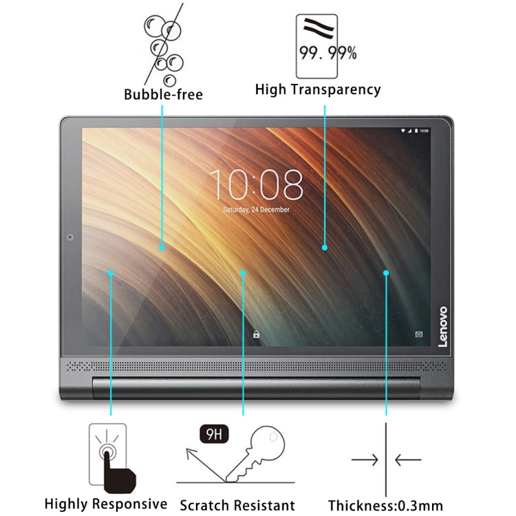 75 PCS for Lenovo YOGA Tab3 Plus 10.1 inch 9H Surface Hardness Tempered Glass Screen Protector, For YOGA Tab3 Plus