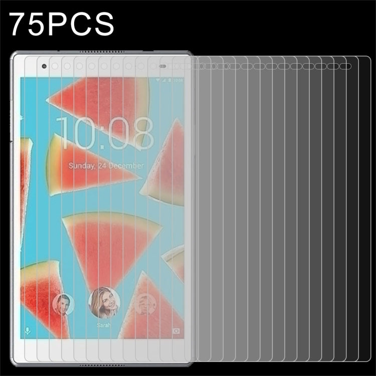 75 PCS for Lenovo Tab4 8 Plus / TB-8704 / TB-8704F 0.3mm 9H Surface Hardness Tempered Glass Screen Protector, For Tab4 8 Plus