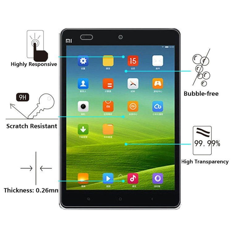 75 PCS 0.4mm 9H+ Surface Hardness 2.5D Explosion-proof Tempered Glass Film for Xiaomi Mi Pad, For Mi Pad