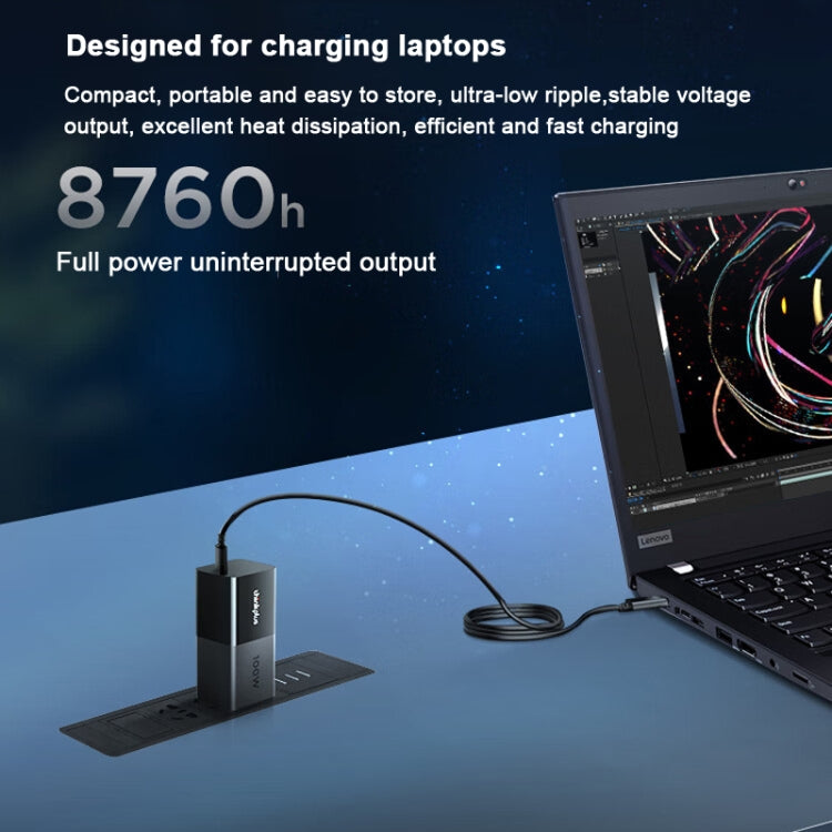 Lenovo Thinkplus 100W GaN Lipstick Power Adapter USB-C/Type-C Fast Charger,CN Plug, 100W GaN Lipstick