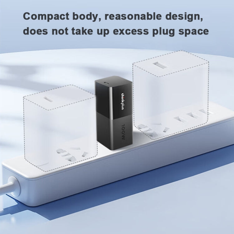 Lenovo Thinkplus 100W GaN Lipstick Power Adapter USB-C/Type-C Fast Charger,CN Plug, 100W GaN Lipstick