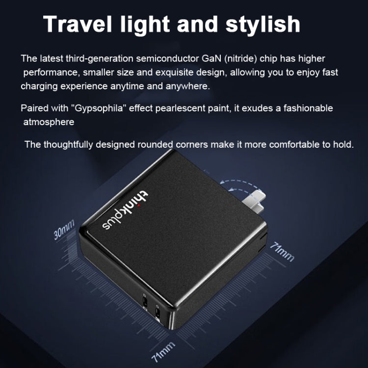Lenovo Thinkplus 135W GaN Dual USB-C/Type-C Port Power Adapter Fast Charger, 135W Dual Port