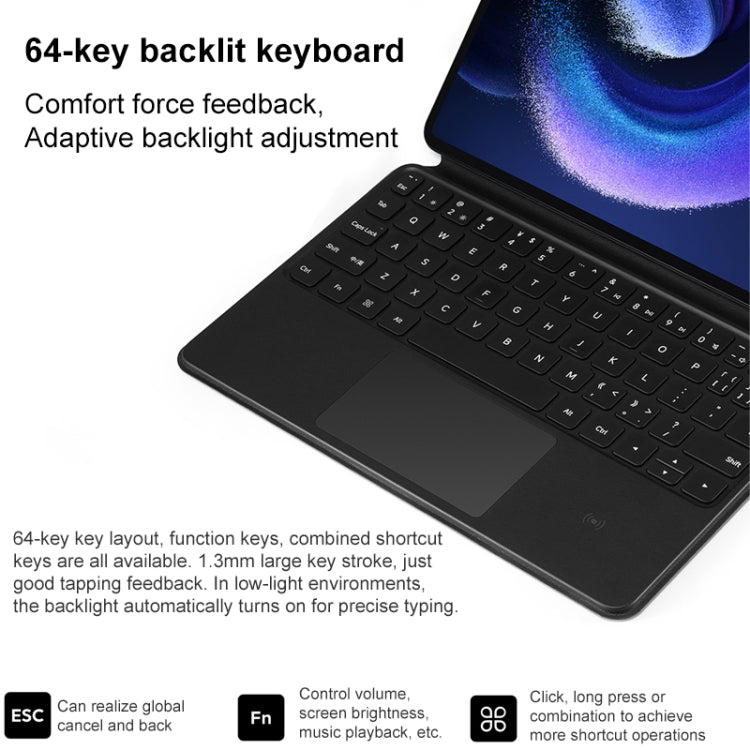 Original For Xiaomi Pad 6 / 6 Pro Intelligent Touch Pad Keyboard, For Xiaomi Pad 6 / 6 Pro with Trackpad